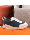 Hermes Bouncing Canvas Sneakers Denim Blue 2021 05 (For Women and Men)