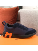 Hermes Bouncing Canvas Sneakers Dark Blue 2021 07 (For Women and Men)