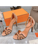 Hermes Premiere Crystal H Heel 10.5cm Sandals Orange 2021 02