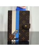 Louis Vuitton Monogram Canvas Print Small Ring Agenda Book Cover R20005 Blue 06 2019