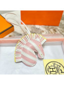 Hermes Geegee Savannah Lambskin Zebra Bag Charm and Key Holder Pink/White/Yellow 2022 13