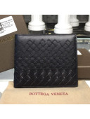 Bottega Veneta Men's Bi-Fold Embroidered Checker Wallet Black 