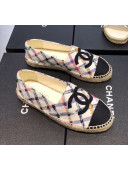 Chanel CC Weave Plaid Espadrilles White/Pink/Blue 2019