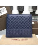 Bottega Veneta Men's Bi-Fold Embroidered Checker Wallet Blue 