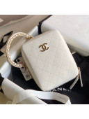 Chanel Calfskin Vertical Camera Bag AS1753 White 2021