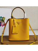 Prada Medium Saffiano Leather Panier Bucket Bag Yellow 2021