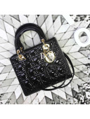 Dior My Lady Dior Medium Bag in Patent Cannage Calfskin Black/Gold 2019