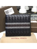 Bottega Veneta Men's Bi-Fold Embroidered Web Checker Wallet Black 