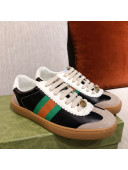 Gucci Screener Web Leather Sneakers Black 2021