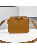 Fendi Touch Gusseted Leather Bag Brown 2021