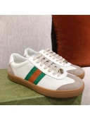 Gucci Screener Web Leather Sneakers White 2021