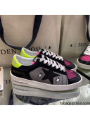 Golden Goose Stardan Sneakers in Black Mesh With Fluorescent Green Back 2021