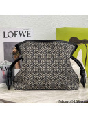 Loewe Flamenco Clutch in Anagram Jacquard and Calfskin Navy Blue/Black 2022