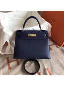 Hermes Kelly 28cm/32cm  Original Epsom Leather Bag Deep Blue