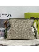 Loewe Flamenco Clutch in Anagram Jacquard and Calfskin Green 2022