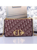 Dior 30 Montaigne CD Flap Bag in Burgundy Oblique Canvas 2019