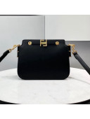 Fendi Touch Gusseted Leather Bag Black 2021