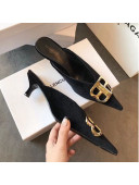 Balenciaga Kitten Heel BB Mules Black 2018