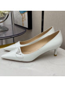 Prada Shiny Calfskin Pumps 5.5cm White 2021