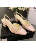 Chanel Slingbacks In Lambskin & Tweed G31318 Pink 2020