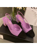 Chanel Tweed Slingbacks G31318 Purple/Black 2020