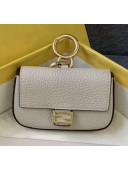 Fendi NANO BAGUETTE Charm Bag in Grainy Leather Grey 2020