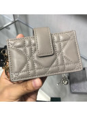 Dior Lady Dior Cannage Lambskin Card Holder Grey 2019