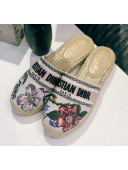 Dior Granville Espadrilles Mule in Flower Embroidered Cotton 2020