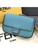 Fendi NANO BAGUETTE Charm Bag in Grainy Leather Blue 2020