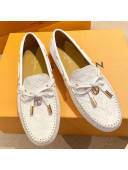 Louis Vuitton LV Circle Gloria Flat Loafers in White Leather 2020