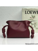 Loewe Mini Flamenco Clutch in Nappa Calfskin Burgundy 2022