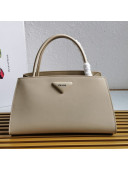 Prada Brushed Leather Handbag 1BA327 Beige 2021