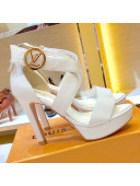 Louis Vuitton Horizon LV Circle Platform High-Heel Sandal White 2019