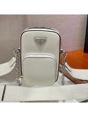 Prada Saffiano Leather Mini Bag 1BH183 White 2021