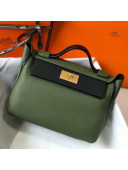 Hermes Kelly 2424 in Togo Leather Green/Black/Gold 2018 (Half Handmade)   