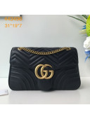 Gucci GG Marmont Medium Matelassé Shoulder Bag 443496 Black 2021