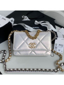 Chanel 19 Iridescent Wallet on Chain WOC AP0957 White 2021