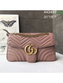 Gucci GG Marmont Medium Matelassé Shoulder Bag 443496 Nude 2021