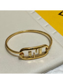 Fendi FF Logo Bracelet Gold 2021 77