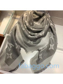 Louis Vuitton Monogram Giant Cashmere Shawl Scarf MP2382 Grey 2020