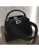 Fendi Peekaboo Mini Bag in Nappa Leather with Weaving Black