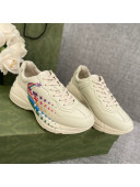 Gucci Rhyton Sneakers with Star Rianbow Ivory White 2022 14