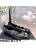 Chanel Leather Foldover Ballerinas Black 2021