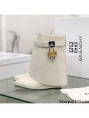 Givenchy Shark Lock Ankle Boots in Leather White 2021