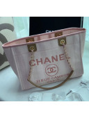 Chanel Mixed Fibers And Calfskin Small Shopping Bag Pink 2020