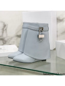 Givenchy Shark Lock Ankle Boots in Leather Light Grey 2021