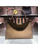 Fendi Peekaboo X-Lite Large Striped Lining Bag Light Brown 2019