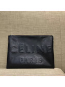 Celine Made in Large Clutch Pouch in Leather Black 2018