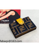 Fendi F is Fendi Leather Card Holder Wallet Yellow 2021 0260