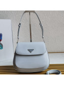 Prada Cleo Brushed Leather Shoulder Bag 1BD303 Cornflower Blue 2021